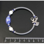 Браслет на струнке из каулита и синего муранского стекла