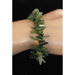 Браслет из нефрита, длинная галтовка