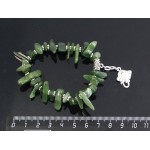 Браслет из нефрита, длинная галтовка, с подвеской