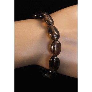 Браслет из раухтопаза, мятый овал 18х11мм