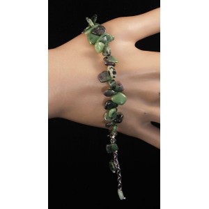 Браслет из цоизита (нат.), облепиха