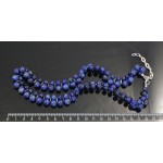 Бусы из лазурита со стеклярусами, шарик 6мм и 8мм