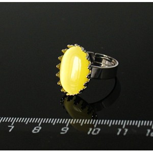Кольцо с кошачьим глазом (синт.), цвет жёлтый, овал 18х13мм, безразмерное