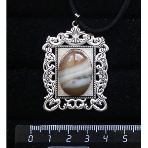 Кулон из агата кофейного (тонировка),"портрет", овал 25х18мм