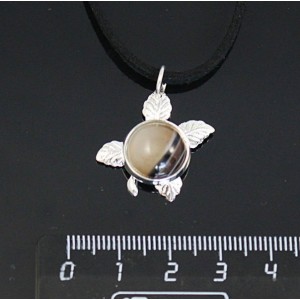 Кулон из агата черного, круг 12мм, "ягодка"