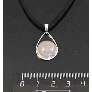 Кулон из агата серого, круг 12мм, "капелька"