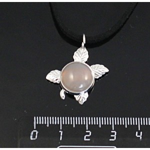 Кулон из агата серого, круг 12мм, "ягодка"