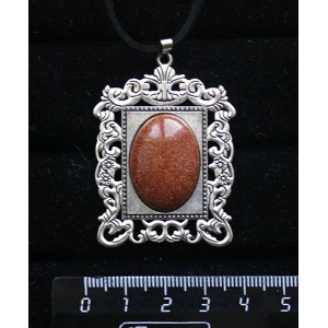 Кулон из авантюрина красного (синт.),"портрет", овал 25х18мм