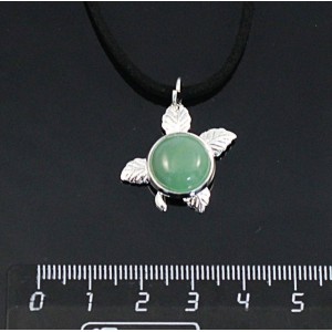 Кулон из авантюрина зеленого, круг 12мм, "ягодка"