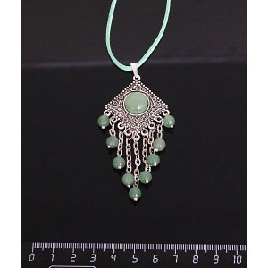 Кулон из авантюрина зелёного,"роза", шарик авантюрин зелёный 6мм,  круг 12 мм