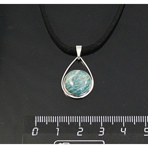 Кулон из амазонита, круг 12мм, "капелька"