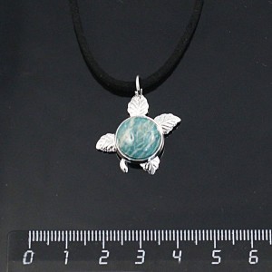 Кулон из амазонита, круг 12мм, "ягодка"