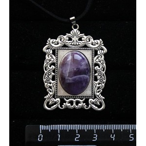 Кулон из аметиста,"портрет", овал 25х18мм