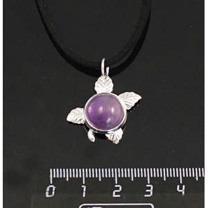Кулон из аметиста, круг 12мм, "ягодка"