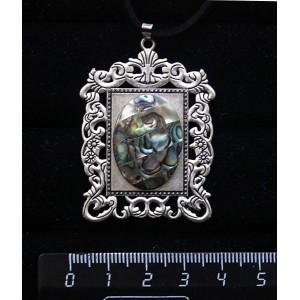 Кулон из гелиотиса, мозаика,"портрет", овал 25х18мм