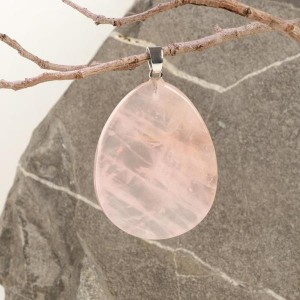 Кулон кварц розовый капля крупная гранёная Кулон кварц розовый капля крупная гранёная
