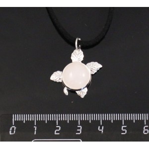 Кулон из кварца розового, круг 12мм, "ягодка"