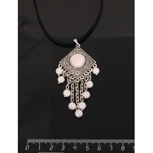 Кулон из розового кварца,"роза", шарик кварца розового 6мм,  круг 12 мм