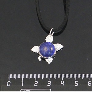 Кулон из лазурита ярко-синего однотонного, круг 12мм, "ягодка"