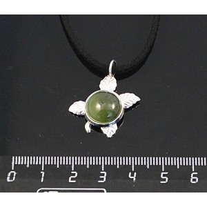 Кулон из нефрита, круг 12мм, "ягодка"