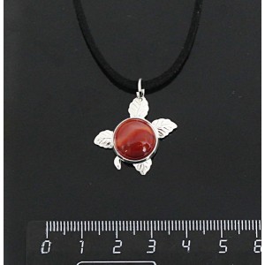 Кулон из cердолика полосатого, круг 12мм, "ягодка"