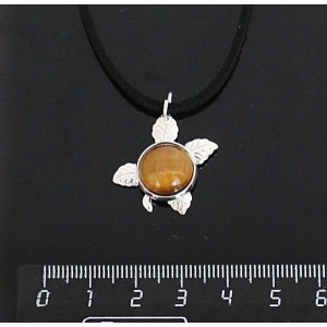 Кулон из тигрового глаза, круг 12мм, "ягодка"