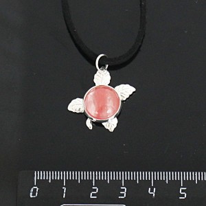 Кулон из халцедона розового, круг 12мм, "ягодка"