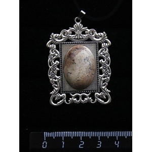 Кулон из яшмы песочной,"портрет", овал 25х18мм