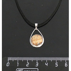 Кулон из яшмы песочной, круг 12мм, "капелька"