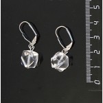 Серьги из горного хрусталя, многогранник 12мм