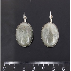 Серьги из лабрадорита, овал 25х18мм, замок петелька