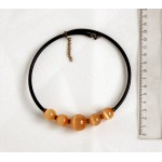 Колье из селенита на струнке "5 шариков", шарик 14-22мм, цепочка