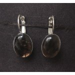 Серьги из раухтопаза, овал 18х13мм, замок петелька