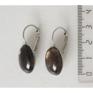 Серьги из раухтопаза, овал 18х13мм, замок петелька