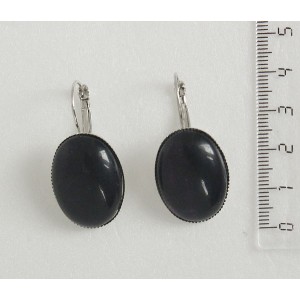 Серьги из флюорита, овал 25х18мм замок петелька