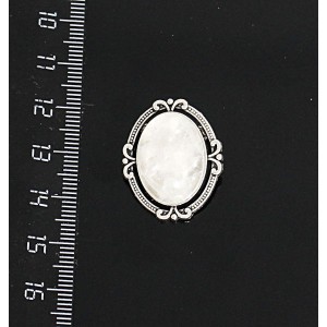 Брошь из горного хрусталя, "4 лилии", овал 18х13мм