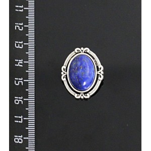 Брошь из лазурита синего, "4 лилии", овал 18х13мм