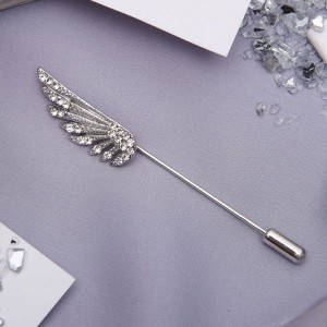 Булавка "Крыло", 7,7 см, цвет белый, цвет серебристый Булавка "Крыло", 7,7 см, цвет белый, цвет серебристый