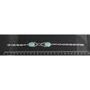 Браслет из амазонита 2 камня, сеттинг 18х13мм, на цепочке