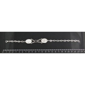 Браслет из горного хрусталя 2 камня, сеттинг 18х13мм, на цепочке