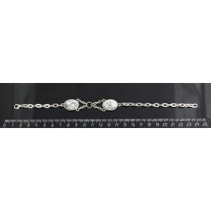 Браслет из каулита 2 камня, сеттинг 18х13мм, на цепочке