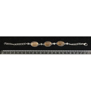 Браслет из раухтопаха, овал 18х13мм, на цепочке