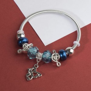 Браслет ассорти "Марджери" бабочка, цвет синий, цвет серебристый (пластик)