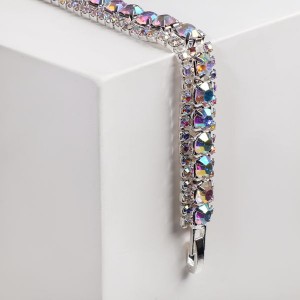 Браслет со стразами "Северное сияние" змейка, цвет радужный, цвет серебристый Браслет со стразами "Северное сияние" змейка, цвет радужный, цвет серебристый
