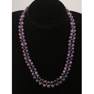 Бусы из аметиста со стеклярусами, шарик 6мм и 8мм