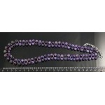 Бусы из аметиста со стеклярусами, шарик 6мм и 8мм