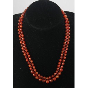 Бусы из сердолика со стеклярусами, шарик 6мм и 8мм