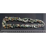 Колье "жгут" 3 нити галтовка яшма зеленая 47 см