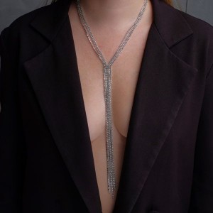 Комплект: серьги, колье "Лёд" дорожка, цвет белый, цвет серебристый