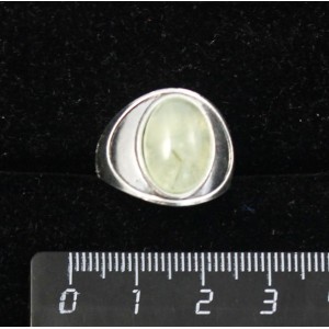 Кольцо из пренита литое широкое, цвет родиум, сеттинг овал 14х10мм р-р 17.5